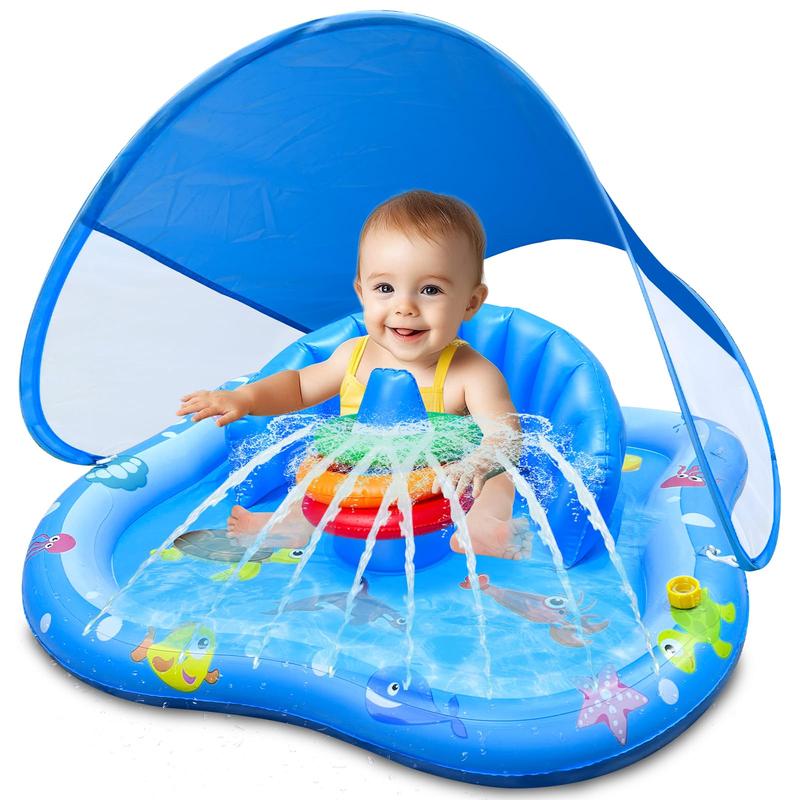 Inflatable Baby Pool Float with Canopy