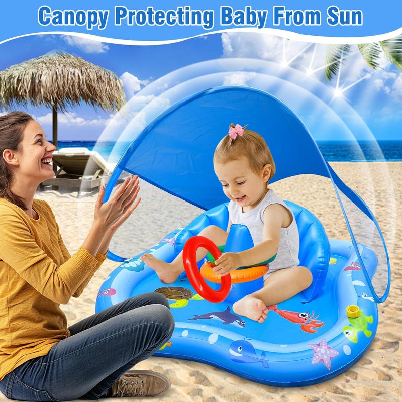 Inflatable Baby Pool Float with Canopy