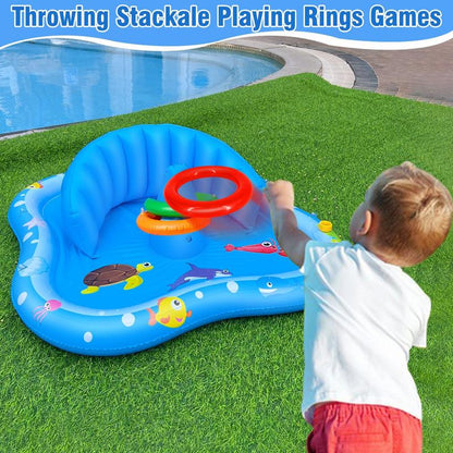 Inflatable Baby Pool Float with Canopy